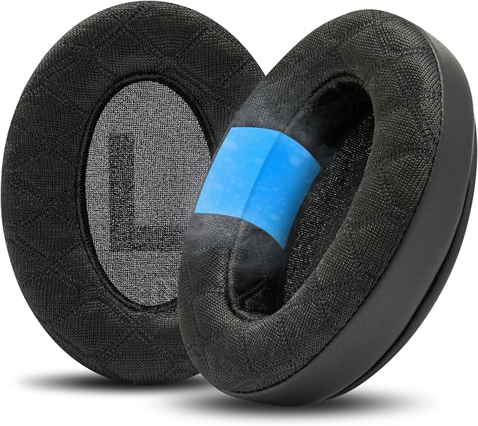 WC Freeze V2 Cloud - Angled Cooling Gel Earpads Compatible with HyperX Cloud Series by Wicked Cushions | Angled Pads for Extreme Comfort, New Freeze V2 Cooling Fabric, Extra Thick | Black