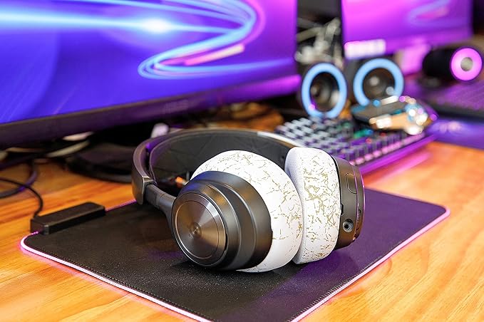 WC Freeze Nova Pro Wireless - Cooling Gel Earpads for Arctis Nova Pro Wireless, Nova Elite & Nova Pro Omni (Doesn’t Fit Other Models), by Wicked Cushions, Extra Thick & Comfortable | Gold Marble