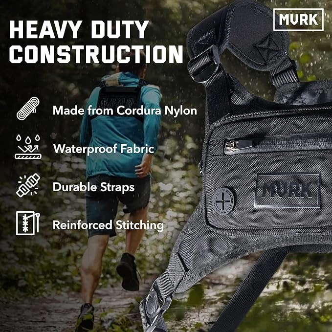 MVRK Water Resistant Running Vest Chest Pack, Phone Holder for Running, Lightweight Training Pack with Reflective Detail
