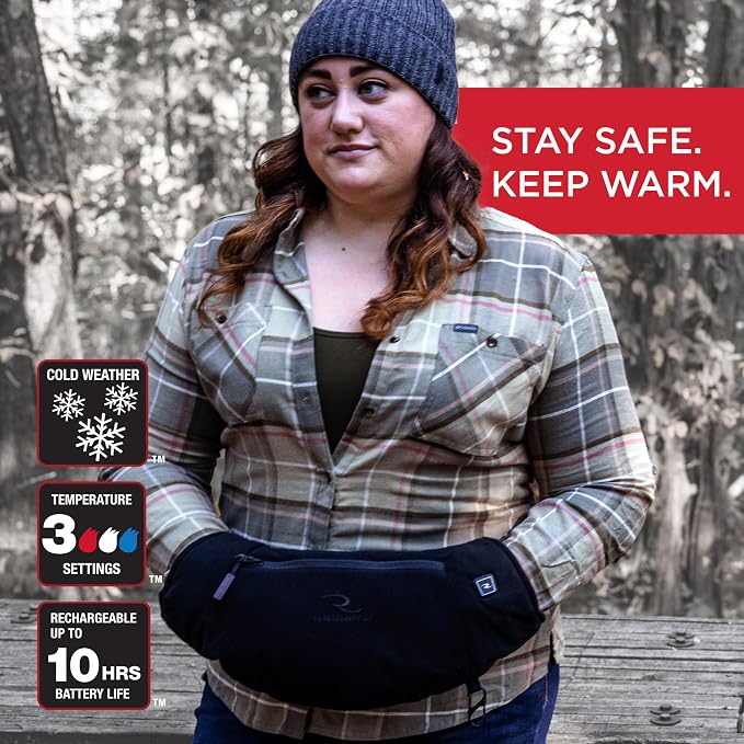 Radians RHG-A900 Wind Resistant Cold Weather Heated Hand Warmer Kit with Battery - Black