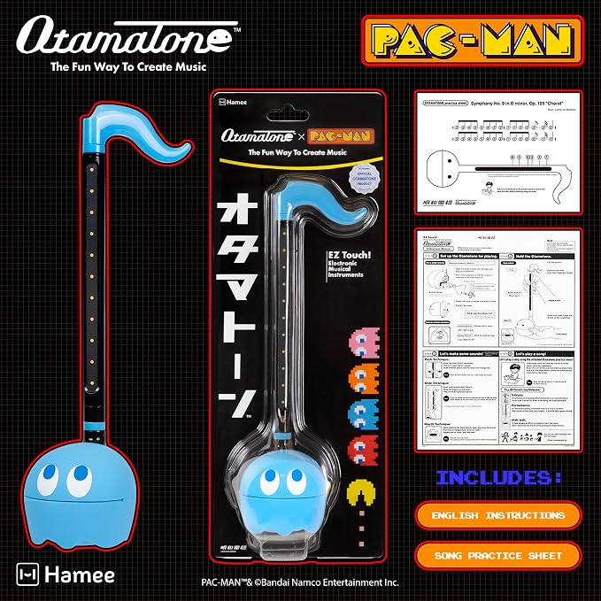 Otamatone PAC-MAN Electronic Musical Instrument Portable Synthesizer Toy from Japan by Maywa Denki – Fun Award-Winning Music Toy for Kids, Teens & Adults [English Instructions] - Inky