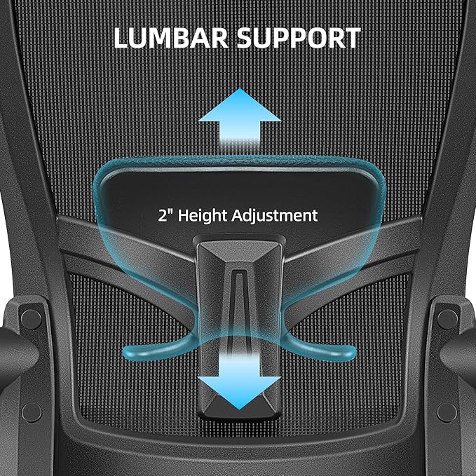 FelixKing Office Chair, Desk Chair with Adjustable Lumbar Support, Ergonomic Computer Chair with High Back and Armrest, Adjustable Height Gaming Chair Home Office Swivel Chair, Pack of 10, Black