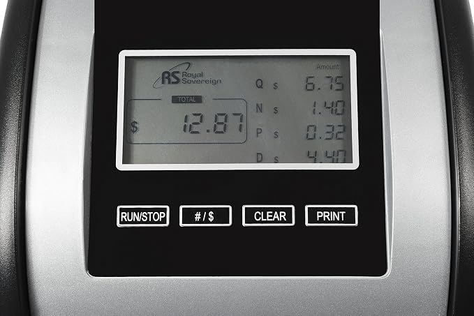 Royal Sovereign 4 Row Electric Coin Counter/Sorter with Patented Anti-Jam Technology & Digital Counting Display (FS-44N), Black