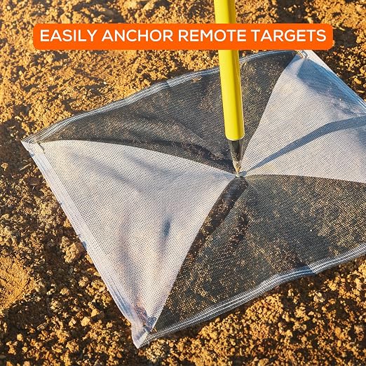 Sky High Bull's-Eye (24"x24") Degradable Drone Ground Control Point GCP with 30 Staples (Black/White Iron Cross) | Aerial Targets for Drone Mapping & Surveying | Compatible with DroneDeploy & Pix4D