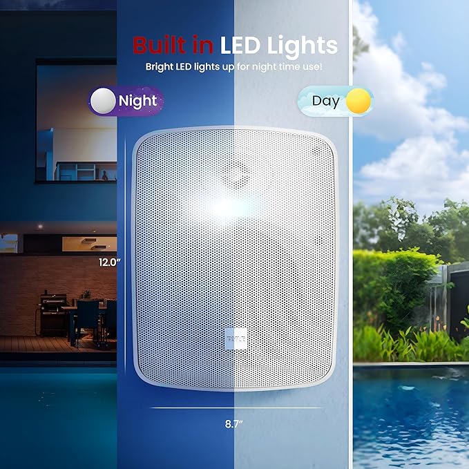 Pyle 600W Outdoor Bluetooth Speaker System | Marine Grade Active and Passive 2-Way Stereo Speakers with Built-In Amplifier | Home, Boat, Patio, Pool and Outdoor Use | RCA Inputs (Pair)