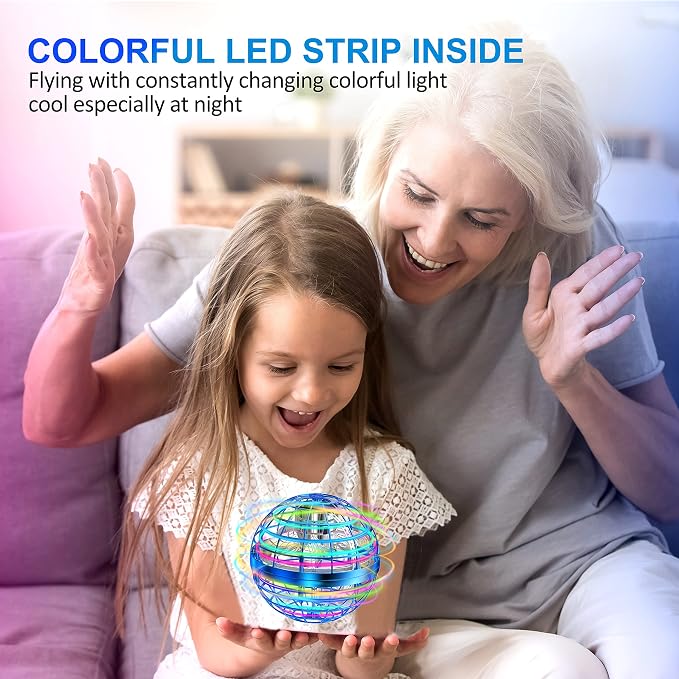 LEMATRIX Flying Orb Ball Toy, Hover Ball Boomerang Fly Fidget Spinner, Cool Toys Gifts for 6 7 8 9 10 11 12+ Years Old boy Girls Teens, Hand Mini Drone Cosmic Globe, Indoor Outdoor Toys(Blue)