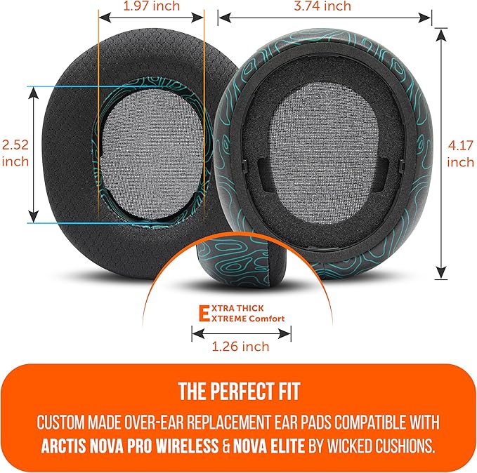 WC Mod Kit Nova Pro Wireless & Nova Elite RandomFrankP Edition - Cooling Gel Earpads, Silicone Headband, & Magnetic Plates for SteelSeries Arctis Nova Pro Wireless & Nova Elite by Wicked Cushions