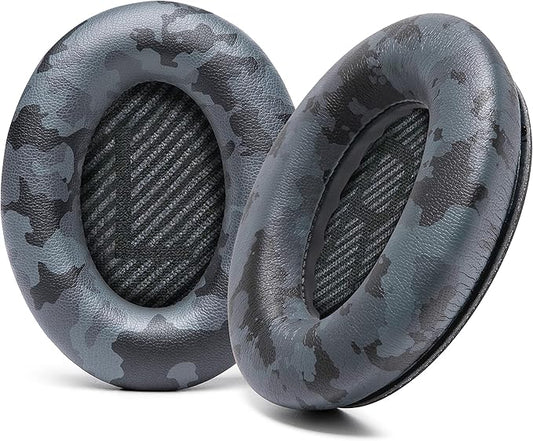 WC Wicked Cushions Upgraded Replacement Ear Pads for Bose QC35 & QC35ii (QuietComfort 35) Headphones & More - Softer Leather, Luxurious Memory Foam, Added Thickness, Extra Durability | Black Camo