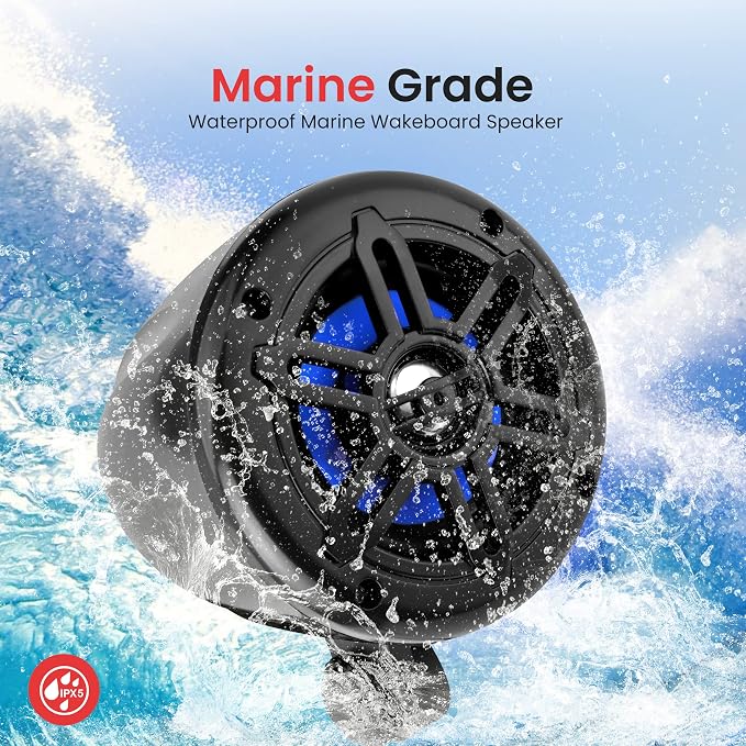 Pyle 4" Waterproof Off-Road Speakers – 2-Way Marine Grade Box Speaker System with Rotatable Bracket, Full Range Stereo Sound, Rugged Housing for ATV, UTV, Jeep, 4x4 & Boats (Black)