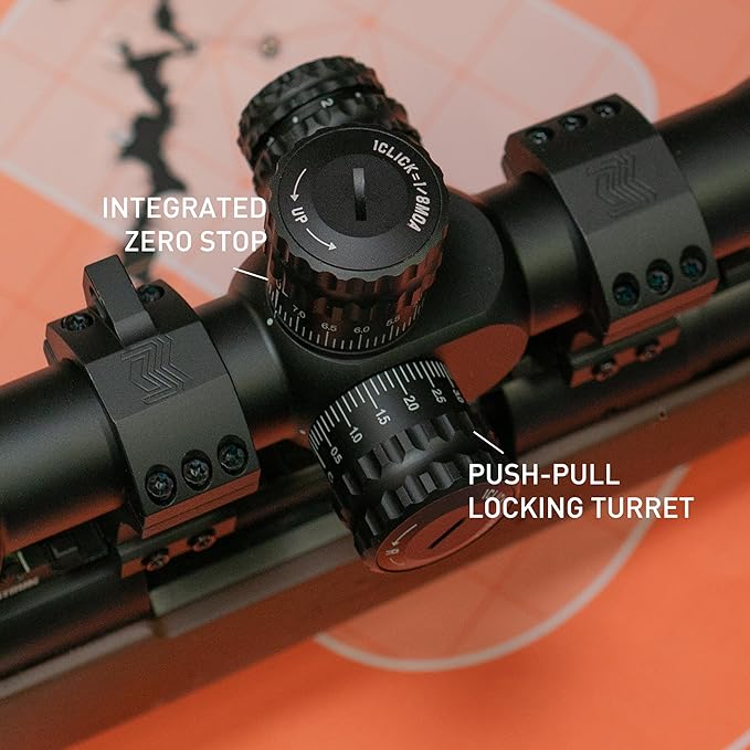 Monstrum Hornet II 6-24x50 FFP Rifle Scope | Includes Zero Stop, Scope Level, and Detachable Sunshade