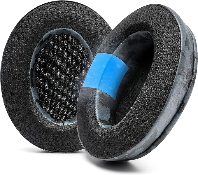 WC Freeze for Arctis Nova - Hybrid Fabric Cooling Gel Replacement Earpads for Arctis Nova Pro Wired, Nova 7, 5, 4, 3, 1 - Made by Wicked Cushions (Does Not Fit Nova Pro Wireless) | Black Camo