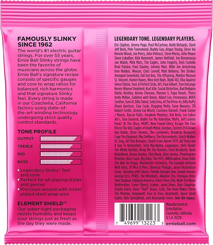 Ernie Ball Super Slinky Nickel Wound Electric Guitar Strings 3-pack, 9-42 Gauge (P03223)