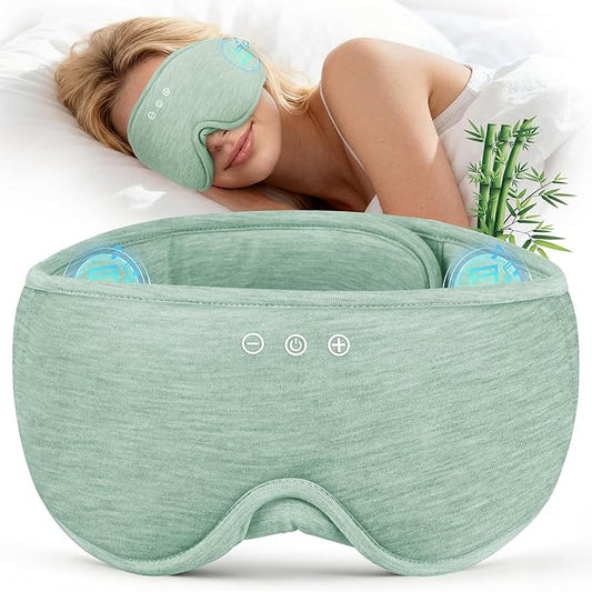 MUSICOZY Bluetooth Sleep Headphones, Wireless Sleep Mask with Bluetooth 5.4, Ultra-Thin Stereo Speakers, 14H Playtime, Comfortable Eye Mask for Side Sleepers, Travel & Relaxation Gifts for Men Women