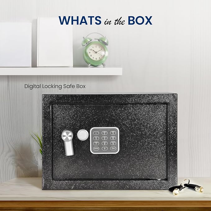 Igloo 26-lb Automatic Electric Countertop Ice Maker, 9 Cubes in 7 Mins & SereneLife Digital Safe & Lock Box for Cabinets, Home, Office, or Hotels, 12.2" x 7.8