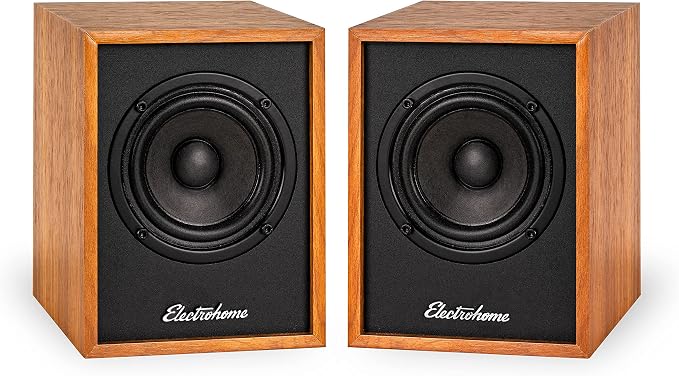 Electrohome Huntley Powered Bookshelf Speakers with Built-in Amplifier and 3" Drivers for Turntable, TV, PC and Wireless Music Streaming Featuring Bluetooth 5, RCA and Aux (EB10)