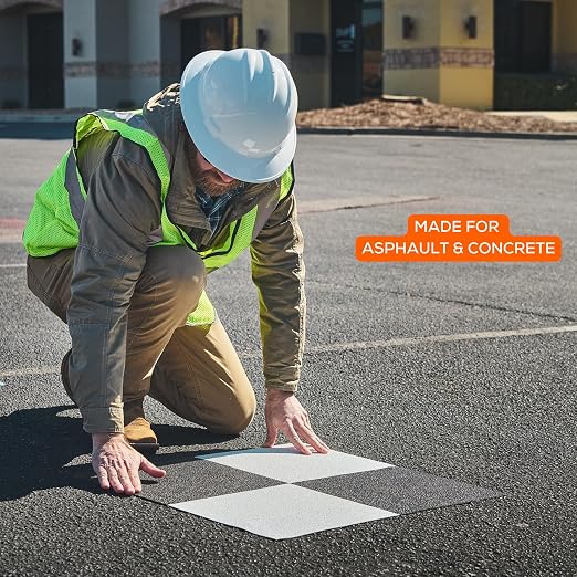 Sky High Bull's-Eye 24"x24" Drone Ground Control Point GCP with Adhesive Backing for Roadways & Pavement - Black/White Aerial Target for Mapping/Surveying (6 Pack) | Pix4D & DroneDeploy Compatible