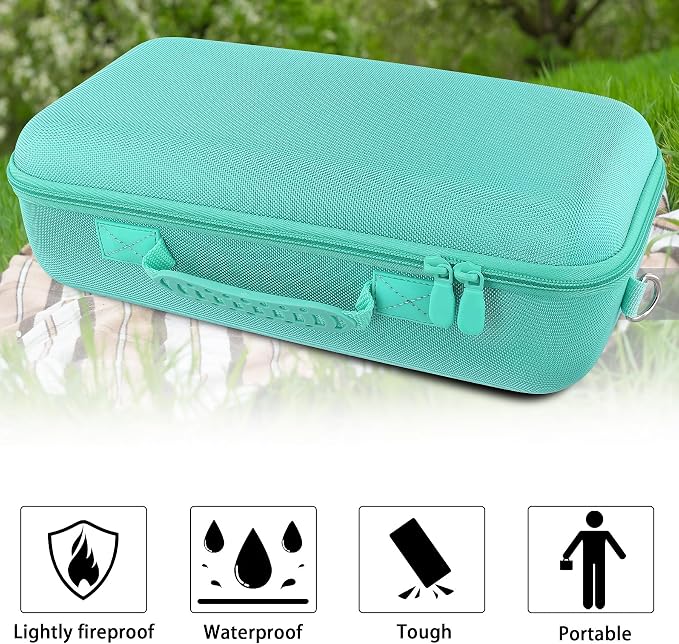 for Bose SoundLink Max Portable Speaker Hard Protective Case, Portable Travel Case Replacement with Shoulder Strap and Handle (Teal Case) - co2CREA