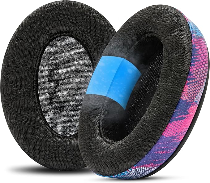 WC Freeze V2 Cloud - Angled Cooling Gel Earpads Compatible with HyperX Cloud Series by Wicked Cushions | Angled Pads for Extreme Comfort, New Freeze V2 Cooling Fabric, Extra Thick | Speed Racer