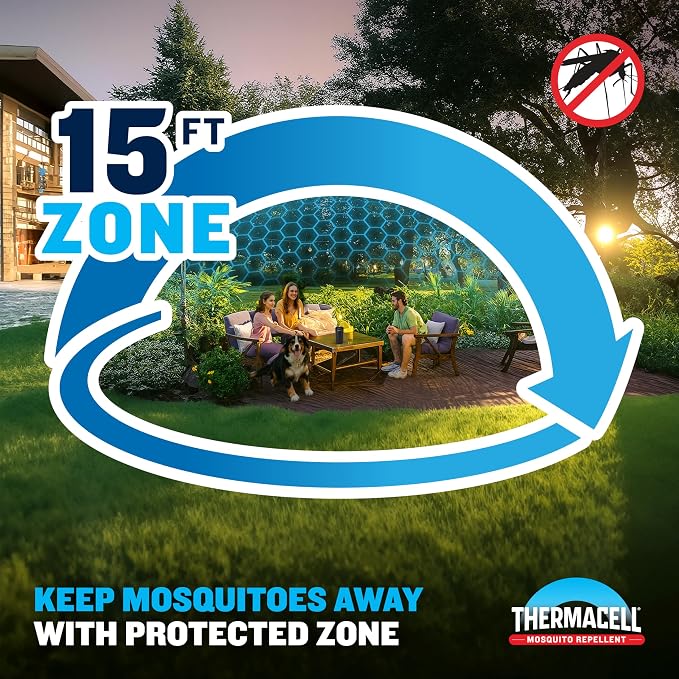 Thermacell Fuel-ZoneGuard Mosquito Repellent Refill; 15-Foot Zone of Scientifically Proven Outdoor Protection; Fuel-Powered; Patio Shield; 36-Hr Refill; Bug Spray Alternative; Scent Free; DEET-Free