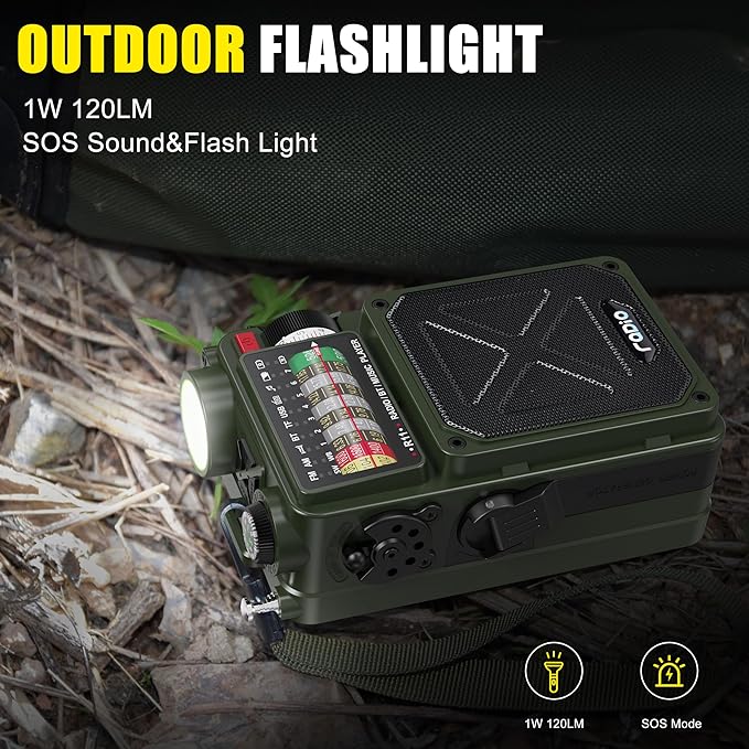 Emgykit NOAA Weather Alert Radio with S.A.M.E. + Portable Shortwave Radio | 80+ Alerts, 23 Country Codes, 4000mAh Battery, Bluetooth, Flashlight & SOS | Home Disaster Prep & Outdoor Survival Kit