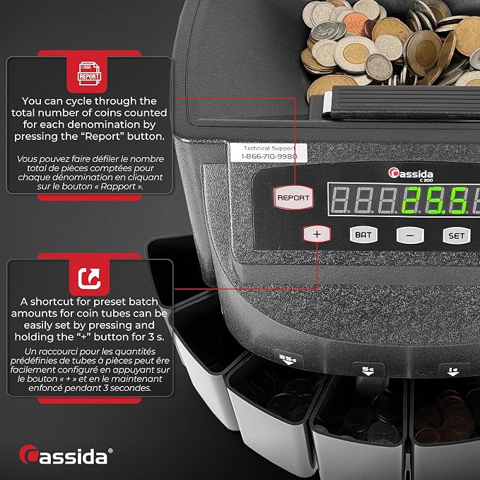 Cassida C200CAD Canadian Coin Counter/Sorter/Roller