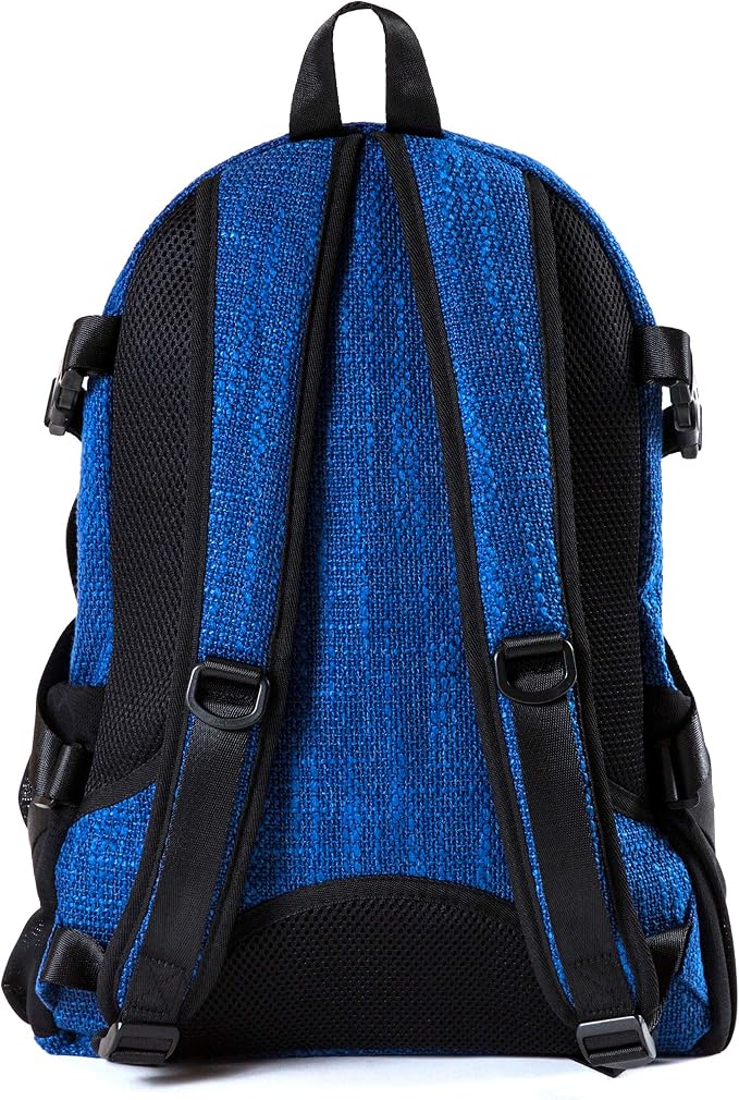 Dime Bags Backpack For Travel & School, Durable Hempster Material, 9 Storage Compartments & 2 Side Bottle Pockets, Fits 17” Laptop, Adjustable Padded Straps, Hidden Internal Pocket (Midnight)
