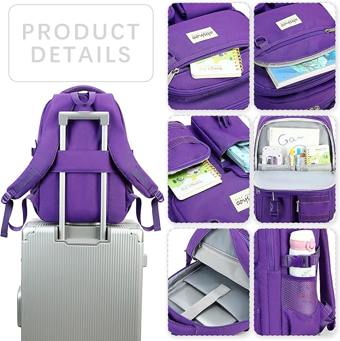 abshoo Large Heavy Duty Backpack For School College Bookbag Casual Multi Pocket Travel Backpacks