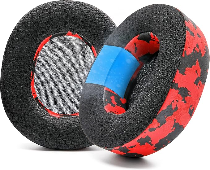 WC Freeze Nova Pro Wireless - Cooling Gel Earpads for Arctis Nova Pro Wireless, Nova Elite & Nova Pro Omni (Doesn’t Fit Other Models), by Wicked Cushions, Extra Thick & Comfortable | Red Camo