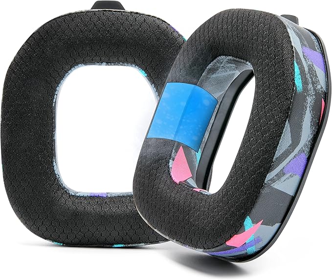 WC Freeze A40- Hybrid Fabric Cooling Gel Replacement Earpads for Astro A40 TR Only, Made by Wicked Cushions, Improved Durability, Thickness and Sound Isolation | 90's Black