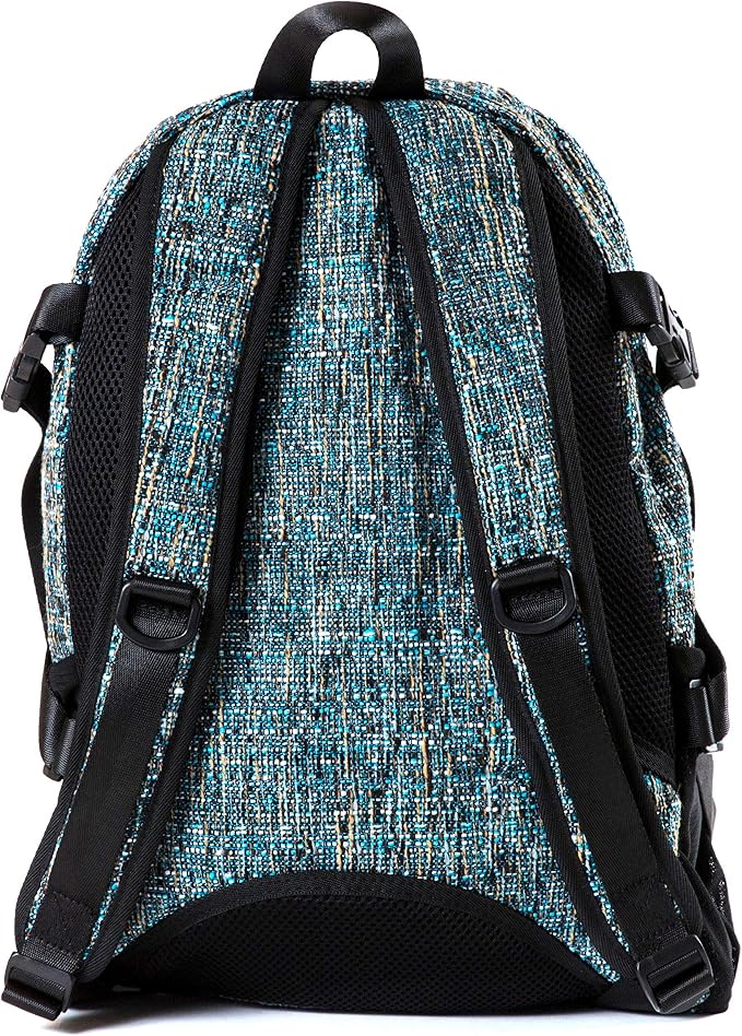 Dime Bags Backpack For Travel & School, Durable Hempster Material, 9 Storage Compartments & 2 Side Bottle Pockets, Fits 17” Laptop, Adjustable Padded Straps, Hidden Internal Pocket (Glass)
