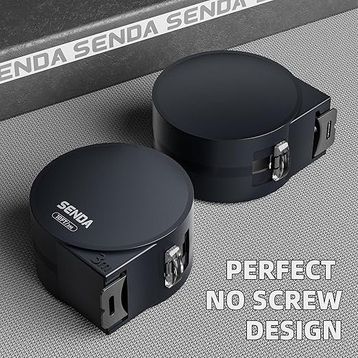 SENDA Tape Measure 16FT/5M, Compact Mini Measuring Tape, Black and White Faceted Ruler Tape, Easy-to-Read Metric/Inch Measurements for Home, Office & DIY Crafts Use(16Ft)