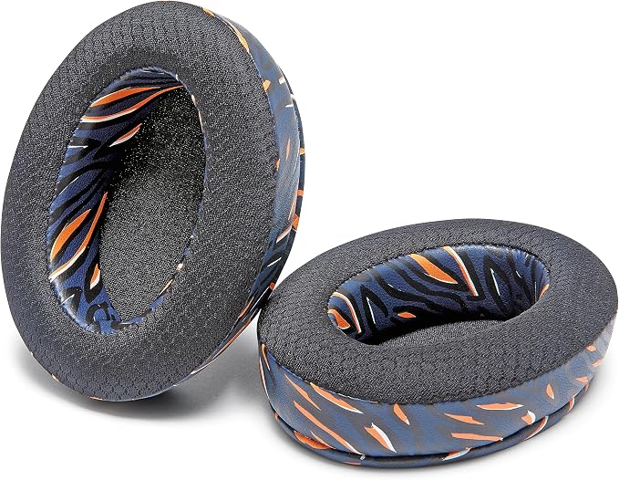 WC Freeze for Arctis Nova - Hybrid Fabric Cooling Gel Replacement Earpads for Arctis Nova Pro Wired, Nova 7, 5, 4, 3, 1 - Made by Wicked Cushions (Does Not Fit Nova Pro Wireless) | Navy Tiger