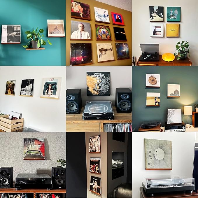 Vinyl Record Shelf - A Display Ledge Made of Solid Wood - A Wall Mount for Your Favorite or Now-Playing Records -This Vinyl Record Holder Fits All Records (Pine)