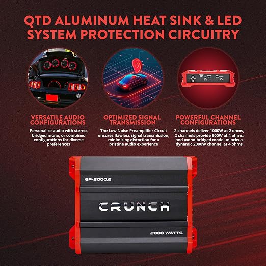 Crunch Ground Pounder GP-2000.2 2000 Watt 2 Channel Amplifier