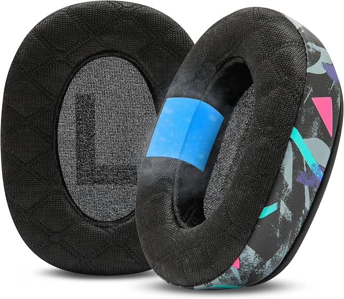 WC Freeze V2 G PRO X – Angled Cooling Gel Earpads Compatible with Logitech G Pro X Series by Wicked Cushions | Angled Pads for Extreme Comfort, New Freeze V2 Cooling Fabric, Extra Thick | 90's Black