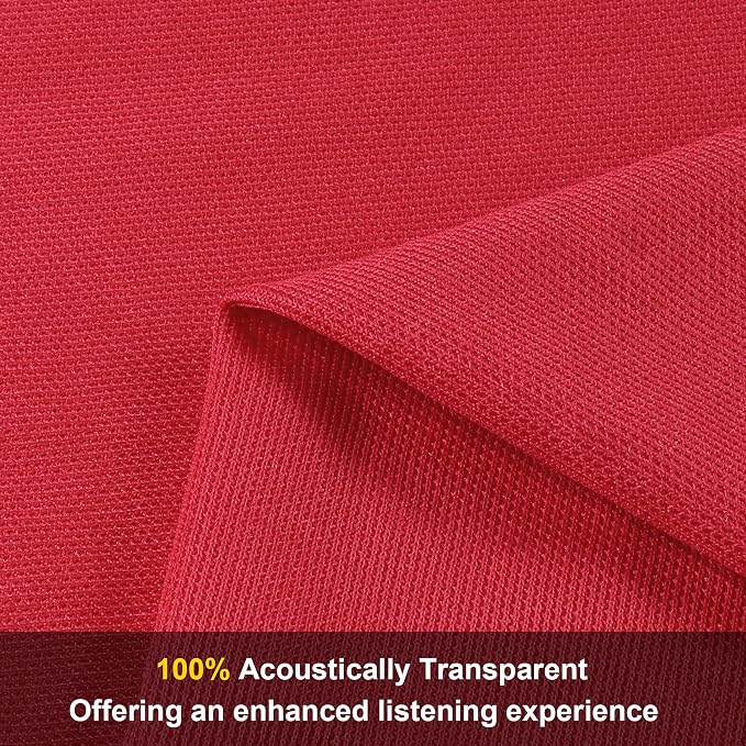96" x 54" Speaker Grill Cloth, Stereo Grill Mesh Fabric Dustproof Replacement for Custom Cabinets Speaker Cloth Restoration Home Audio Decor Subwoofer Covers Red