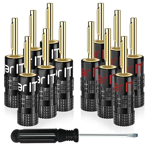 GEARit 14 Gauge Speaker Wire with Banana Plugs,100ft Speaker Cable with Foot Markers & Polarity Markings,14 Gauge Wire for Car Audio & Home Theater,Audio Cable for DIY Installations,CCA(Black,6 Pairs)