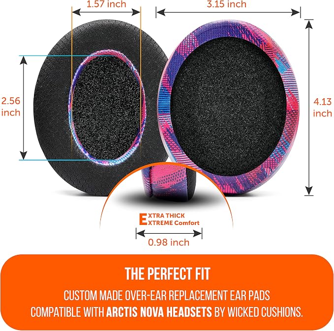 WC Freeze for Arctis Nova - Hybrid Fabric Cooling Gel Replacement Earpads for Arctis Nova Pro Wired, Nova 7, 5, 4, 3, 1 - Made by Wicked Cushions (Does Not Fit Nova Pro Wireless) | Speed Racer