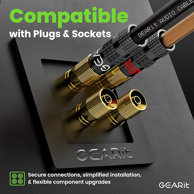 GEARit Speaker Wire 12 Gauge 100 ft,Speaker Cable with Foot Markers & Polarity Markings,12 Gauge Wire for Car Audio & Home Theater Speakers,Audio Cable for DIY Installations,CCA(Black Clear)