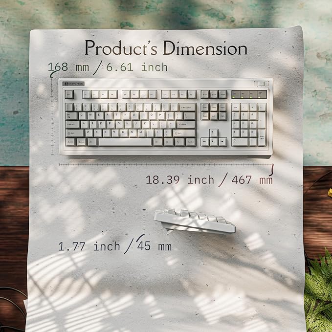 Keychron R6 Retro Wireless Mechanical Keyboard, 100% Full Size Hot Swappable RGB Apex Brown Tactile Switch, QMK Tri-Mode(2.4 GHz/Bluetooth/Wired), Compatible with Mac PC Linux