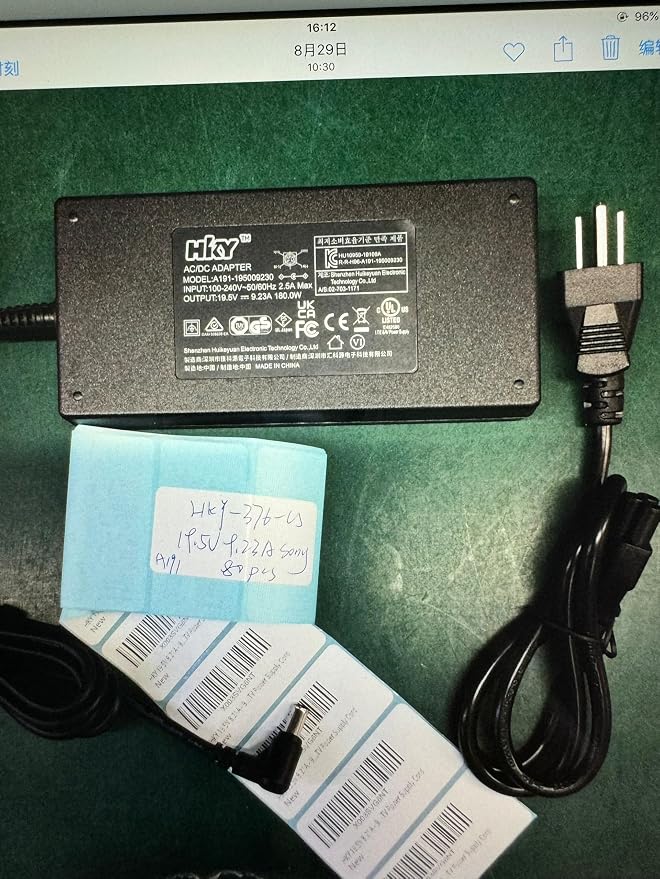 HKY 19.5V 180W AC Adapter Fit Sony LED TV Bravia X900E XBR-55X900E XBR-49X900E XBR-55X905E KD-55X8566D KD-55X8500D XBR-55X800E KDL-55W800B KD-55SD8505BU KD-50SD8005 XBR-49X805E Power Supply Charger
