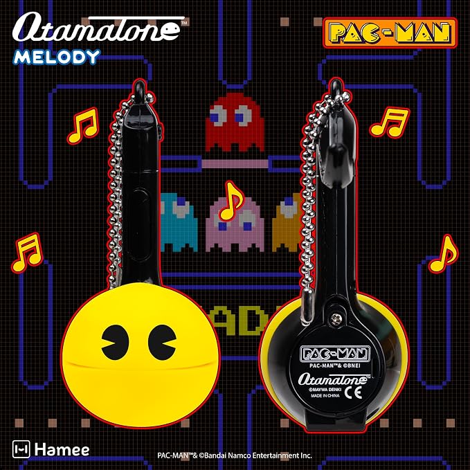 Otamatone Melody Original PAC-Man Electronic Portable Music Toy Player Synthesizer from Japan by Maywa Denki Officially Licensed Merchandise with English Instructions Keychain Accessory - PAC-Man