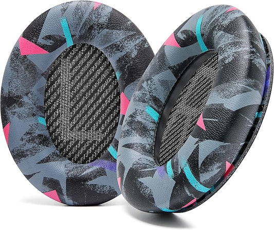 WC Wicked Cushions Upgraded Replacement Ear Pads for Bose QC35 & QC35ii (QuietComfort 35) Headphones & More - Softer Leather, Luxurious Memory Foam, Added Thickness, Extra Durability | 90's Black