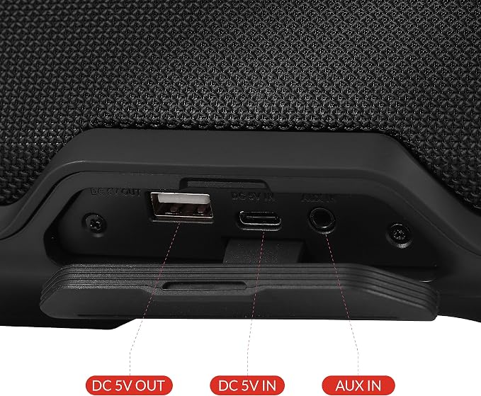 AIWA Exos-3 Waterproof Bluetooth Speaker, 60W Peak Power, 20-Hour Playtime, Stereo Sound, USB-C Charging, IPX7 Waterproof, Wireless Pairing, Perfect for Outdoor Adventures
