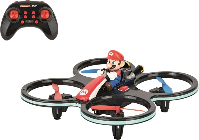 Carrera RC - Officially Licensed Mario Kart Mini Mario-Copter 2.4GHz Rechargeable Remote Control Helicopter Drone Toy Easy to Fly | Officially Licensed Mario Kart Toy RC, 2.4GHz Rechargeable Remote Control Helicopter Drone Easy to Fly