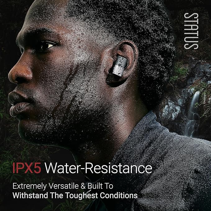 Status Between 3ANC Onyx True Active Noise Cancelling Wireless Earbuds - Black iPhone & Android ANC in Ear Buds, Charging Case, Built-in 6 Microphones, 8H Playtime, Bluetooth 5.2, IPX5