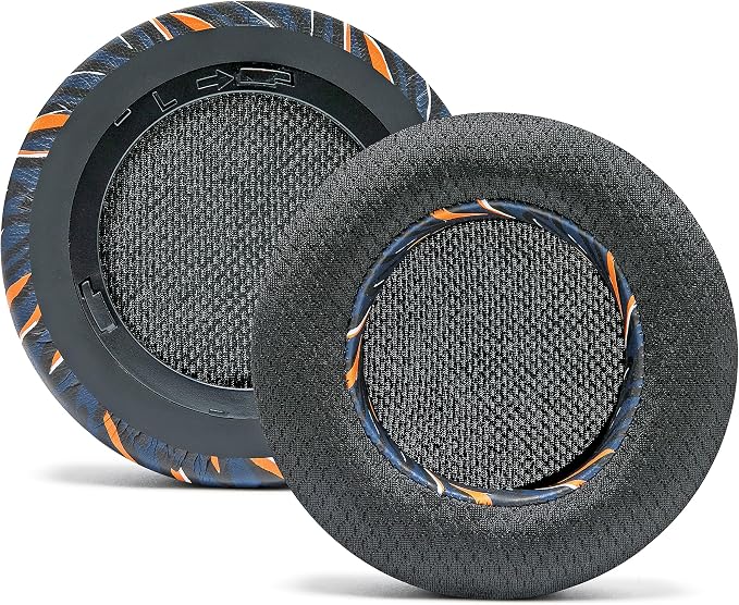 WC Freeze Virtuoso - Hybrid Fabric Cooling Gel Replacement Earpads for Corsair Virtuoso Gaming Headset, Made by Wicked Cushions, Improved Durability, Thickness and Sound Isolation |Navy Tiger