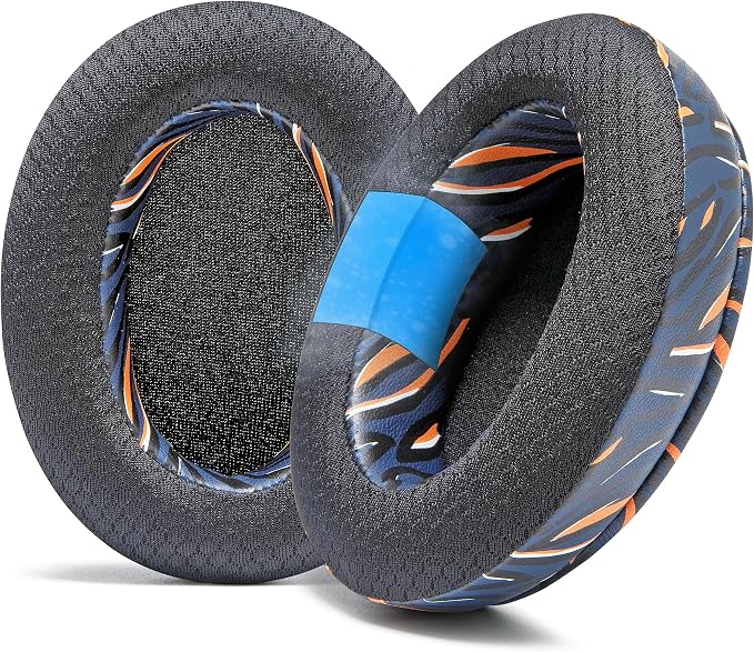 WC Freeze for Arctis Nova - Hybrid Fabric Cooling Gel Replacement Earpads for Arctis Nova Pro Wired, Nova 7, 5, 4, 3, 1 - Made by Wicked Cushions (Does Not Fit Nova Pro Wireless) | Navy Tiger