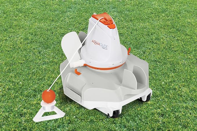 Bestway Flowclear AquaGlide Automatic Pool Cleaning Robot | Robotic Vacuum Cleaner Features Cordless, Rechargeable Battery | Designed for Flat-Bottom Above Ground and Inground Swimming Pools