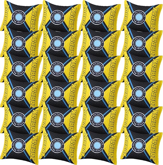 Zarpax 125g Rechargeable Desiccant Packs Dehumidifier Bag - 24 Pack - Moisture Absorbers For Safes, Car, Bathroom, Storage, Garage - Moisture Remover Eliminates Humidity - Reusable Desiccant Bags